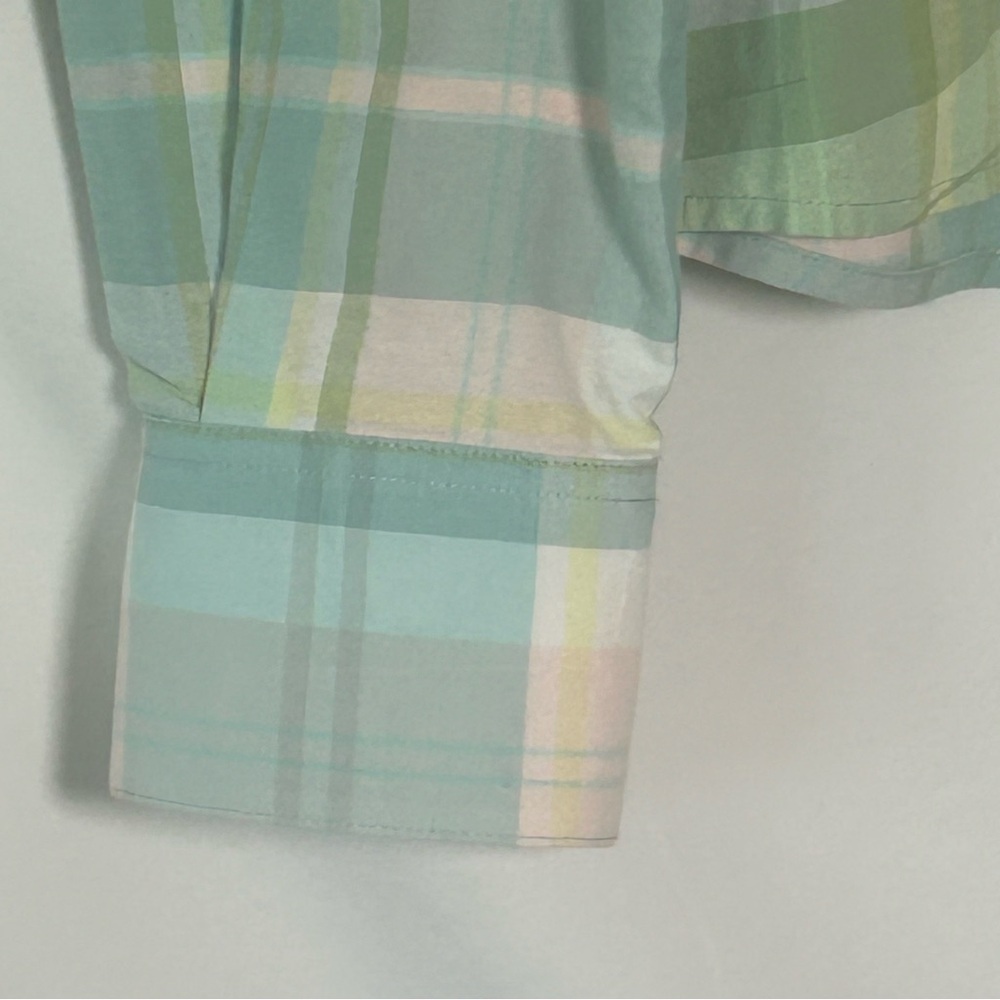 SOLD~Rockies Plaid Pastel Rodeo Cowgirl Button Shirt L - Picture 6 of 7